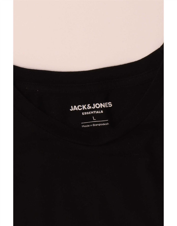 Camiseta masculina Jack & Jones grande algodão preto