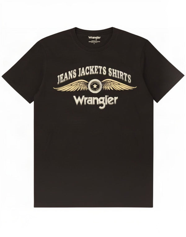 Wrangler Camiseta masculina gráfica Top médio algodão preto