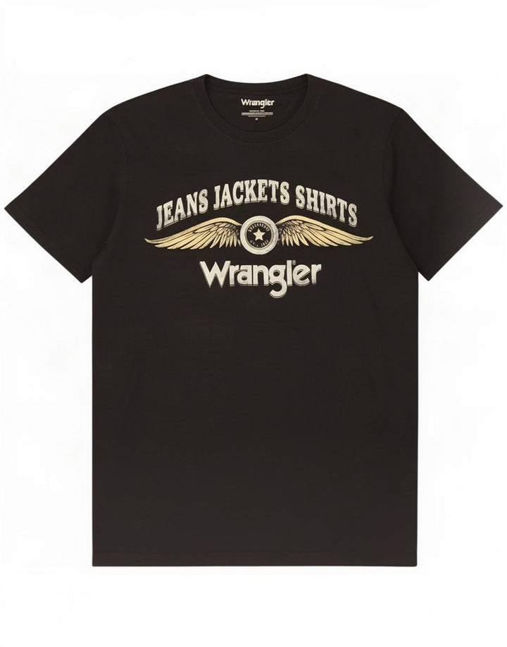 Wrangler Camiseta masculina gráfica Top médio algodão preto