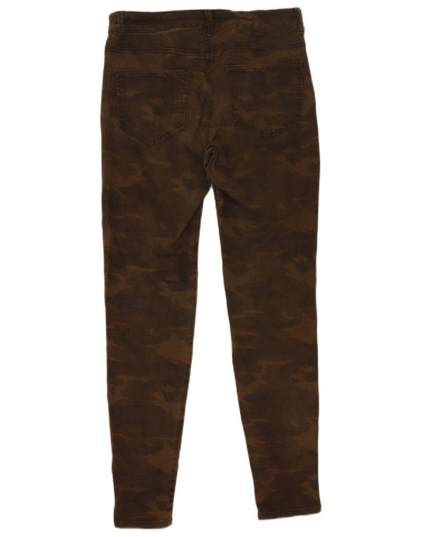 Calça jeans skinny feminina Zara EU 36 XS W26 L28 camuflagem cáqui