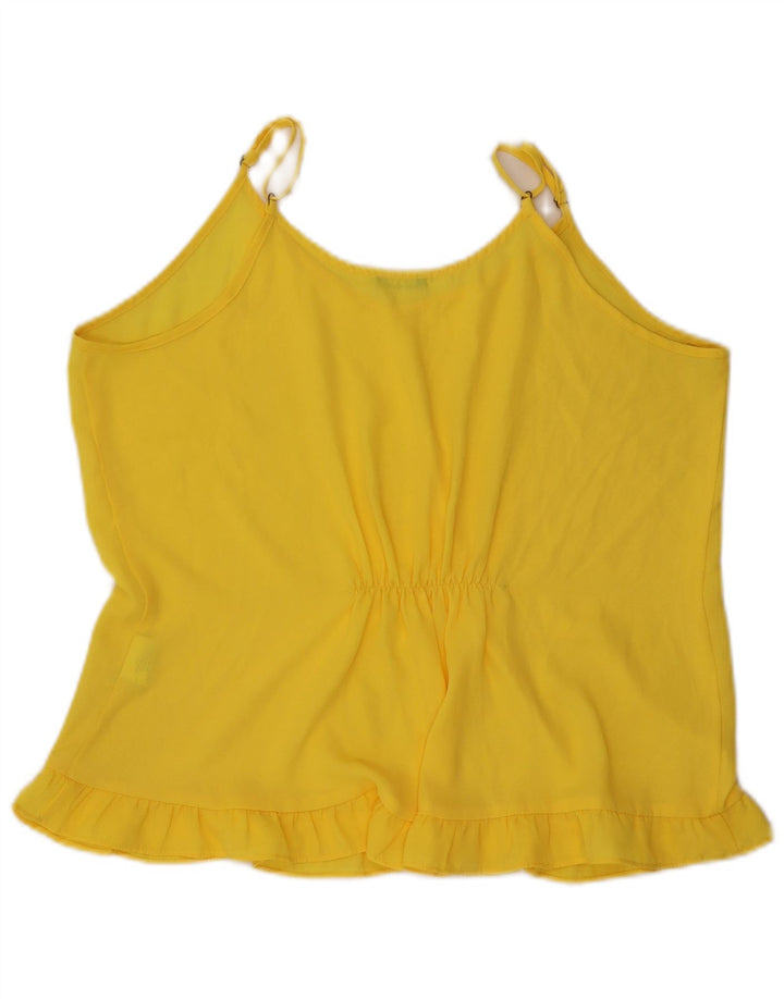 Top Cami feminino Benetton UK 16 grande poliéster amarelo