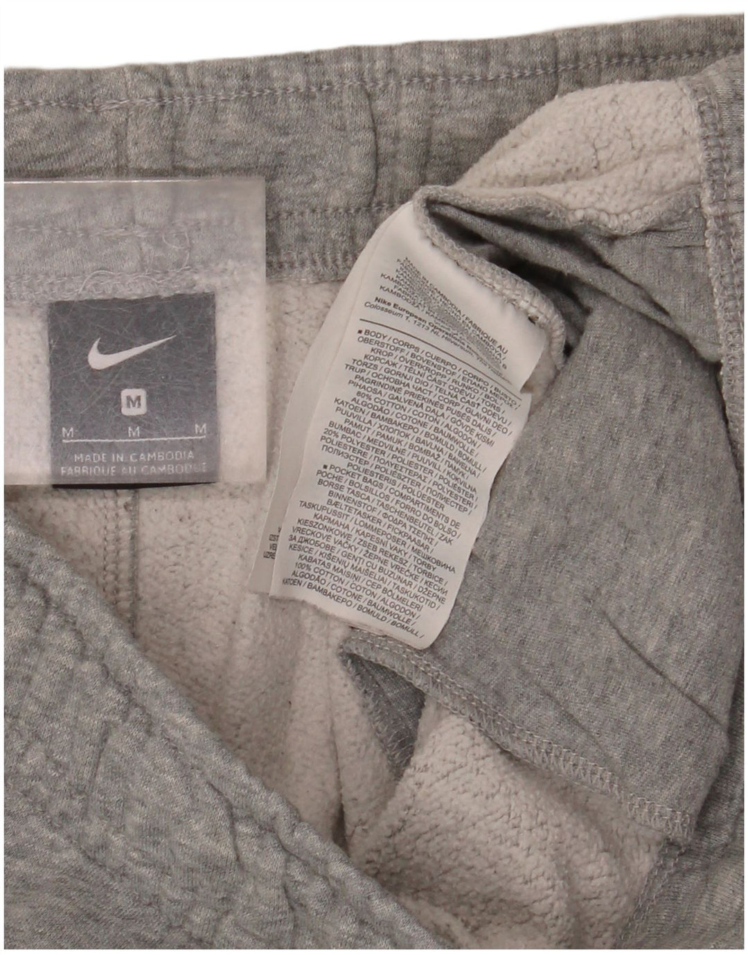 Calça de treino masculina NIKE Joggers cinza médio algodão manchado