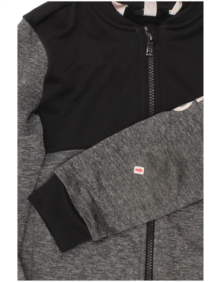 Jaqueta Adidas Boys Climalite Tracksuit Top 7-8 Anos Cinza Colorblock