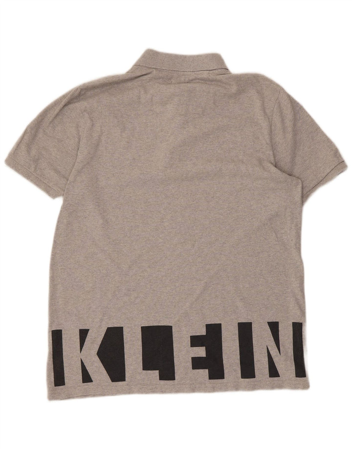 Camisa polo masculina CALVIN KLEIN JEANS algodão cinza médio