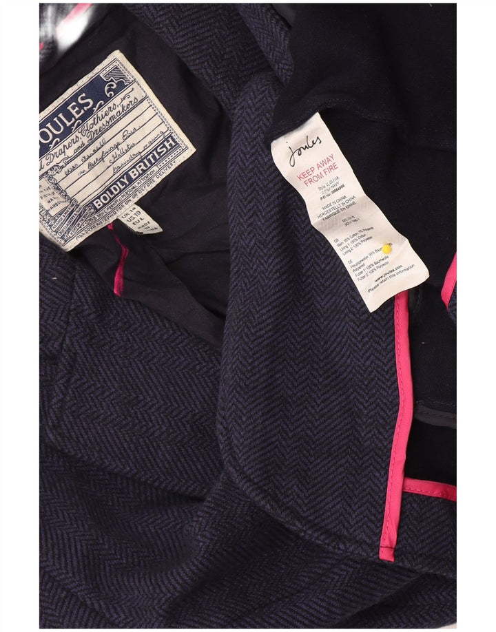 Jaqueta blazer feminina Joules com 1 botão Reino Unido 14 grande espinha de peixe azul marinho