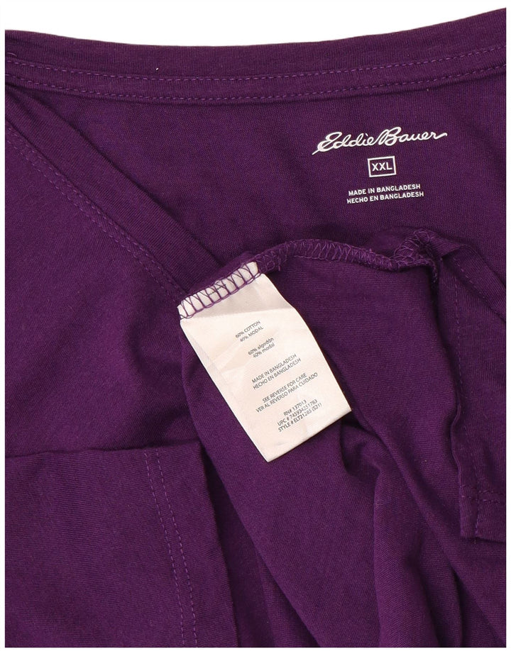 Camiseta feminina EDDIE BAUER UK 20 2XL algodão roxo