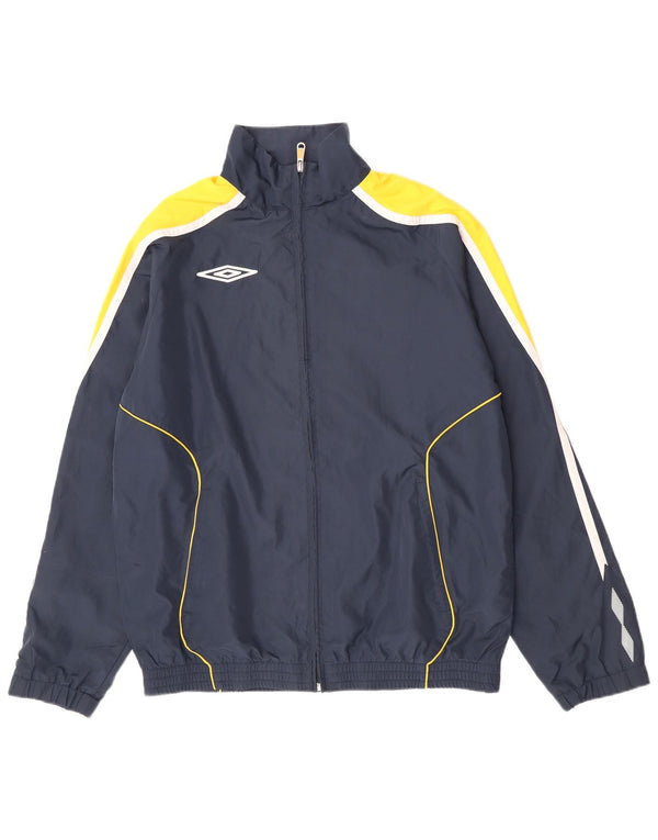 Jaqueta masculina de agasalho Umbro XL azul marinho Colourblock poliéster