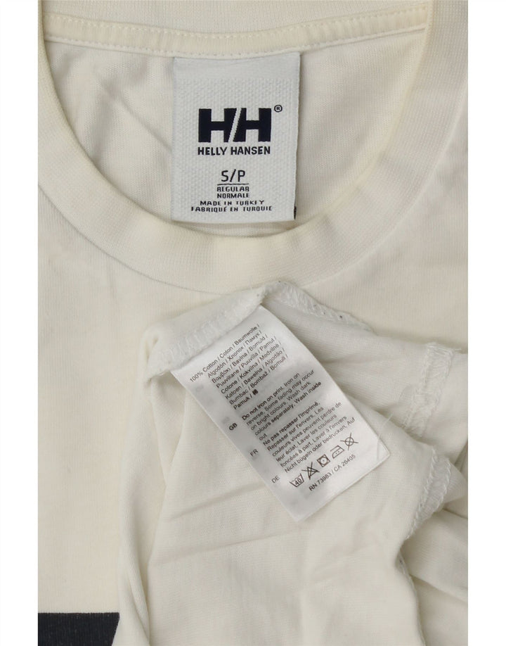 Helly Hansen Camiseta masculina gráfica top pequeno algodão branco