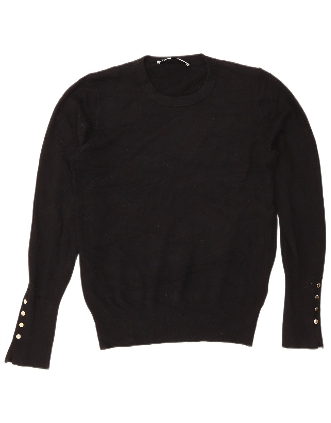Zara Suéter feminino com gola redonda, Reino Unido 16, grande, preto
