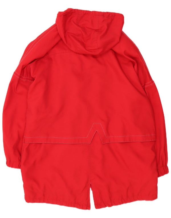 Poliéster vermelho pequeno Reino Unido 10 de grandes dimensões encapuçados do revestimento Parka das mulheres do vintage