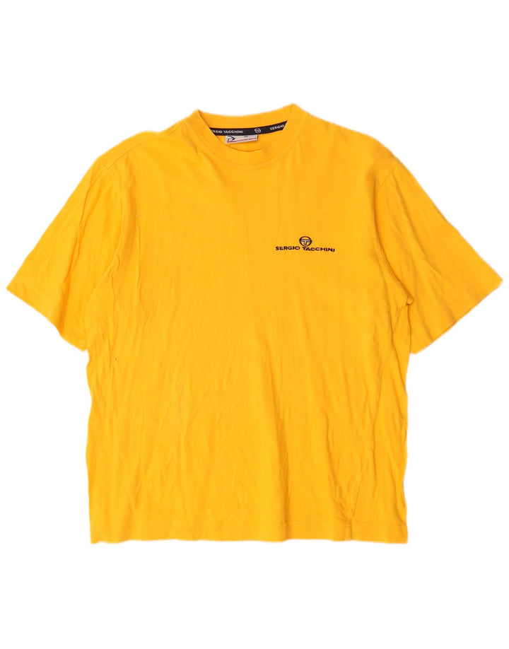 Camiseta masculina Sergio Tacchini Top médio algodão amarelo