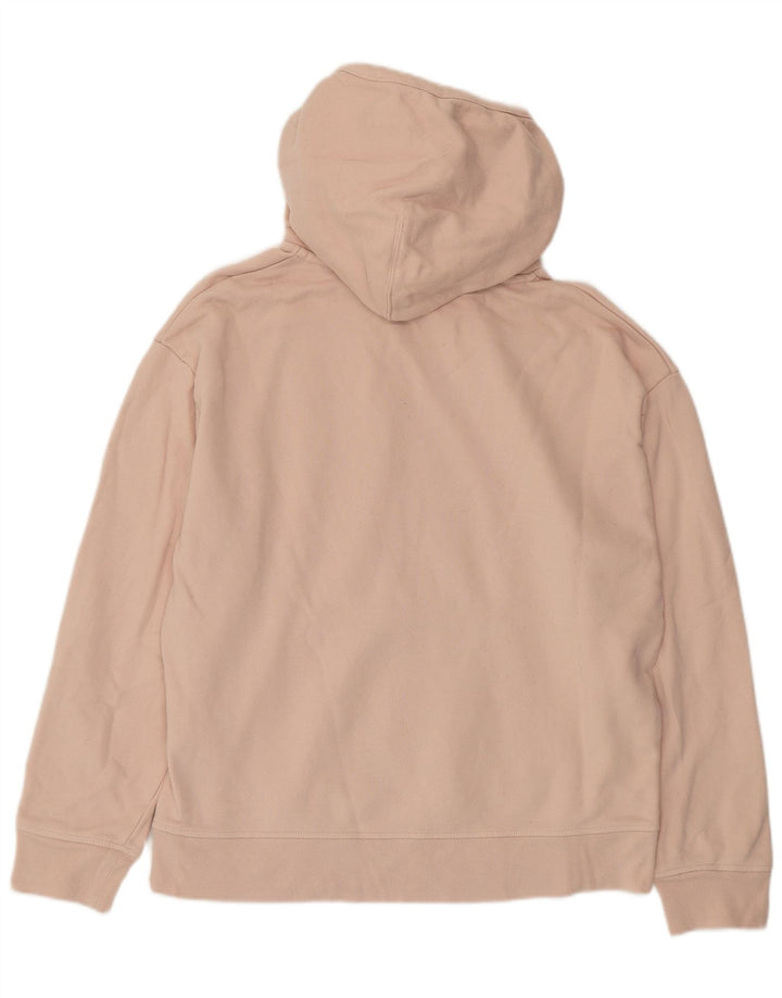 Suéter com capuz grande feminino LEVI'S Reino Unido 14 algodão rosa médio