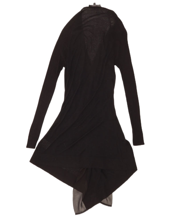Suéter cardigan assimétrico feminino com palangre Coast UK 8 pequeno preto viscose