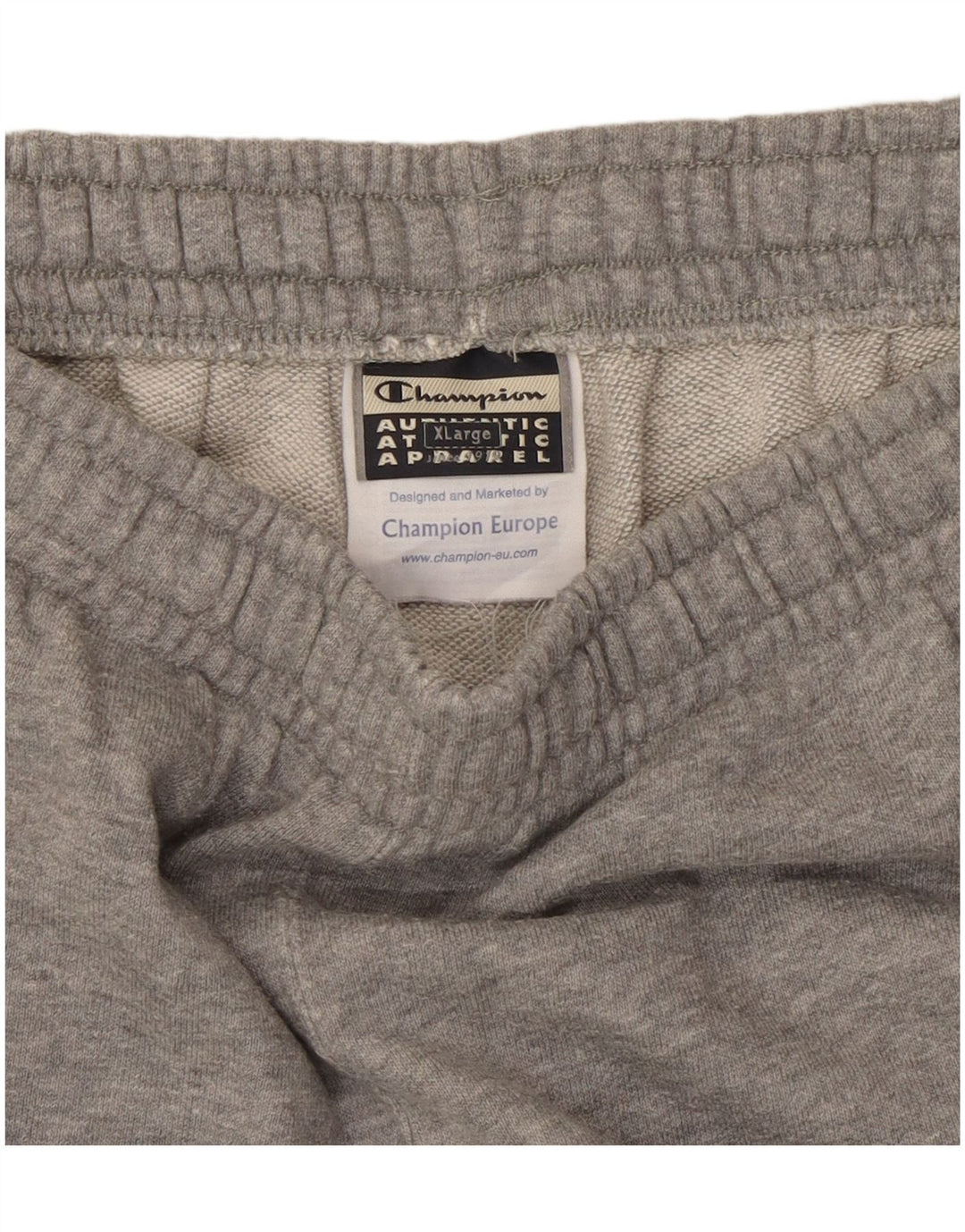 Calça de treino masculina Champion XL cinza manchado de algodão
