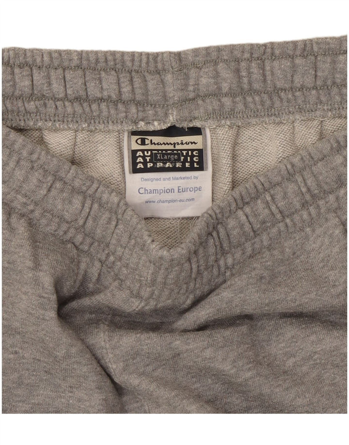 Calça de treino masculina Champion XL cinza manchado de algodão