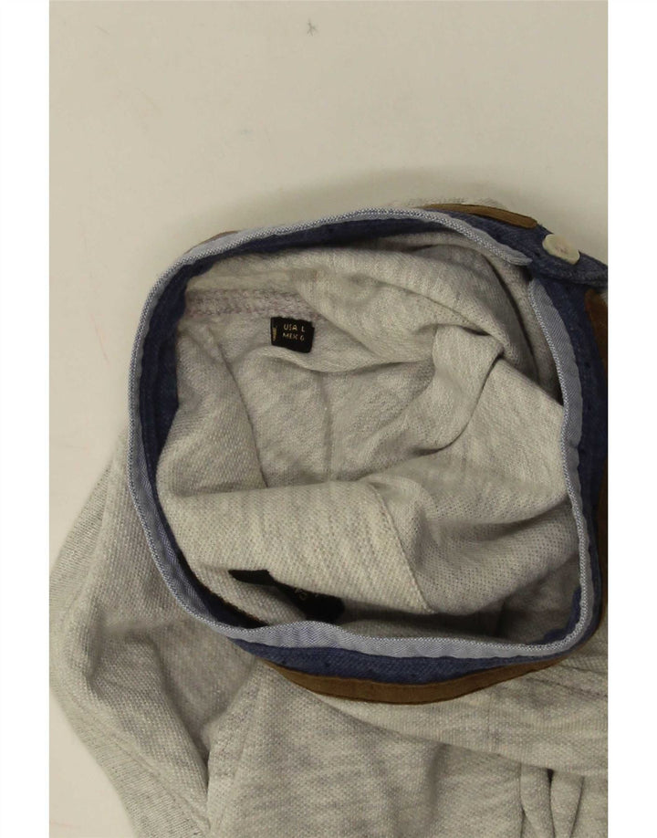 Camisa polo masculina Massimo Dutti grande listrada cinza