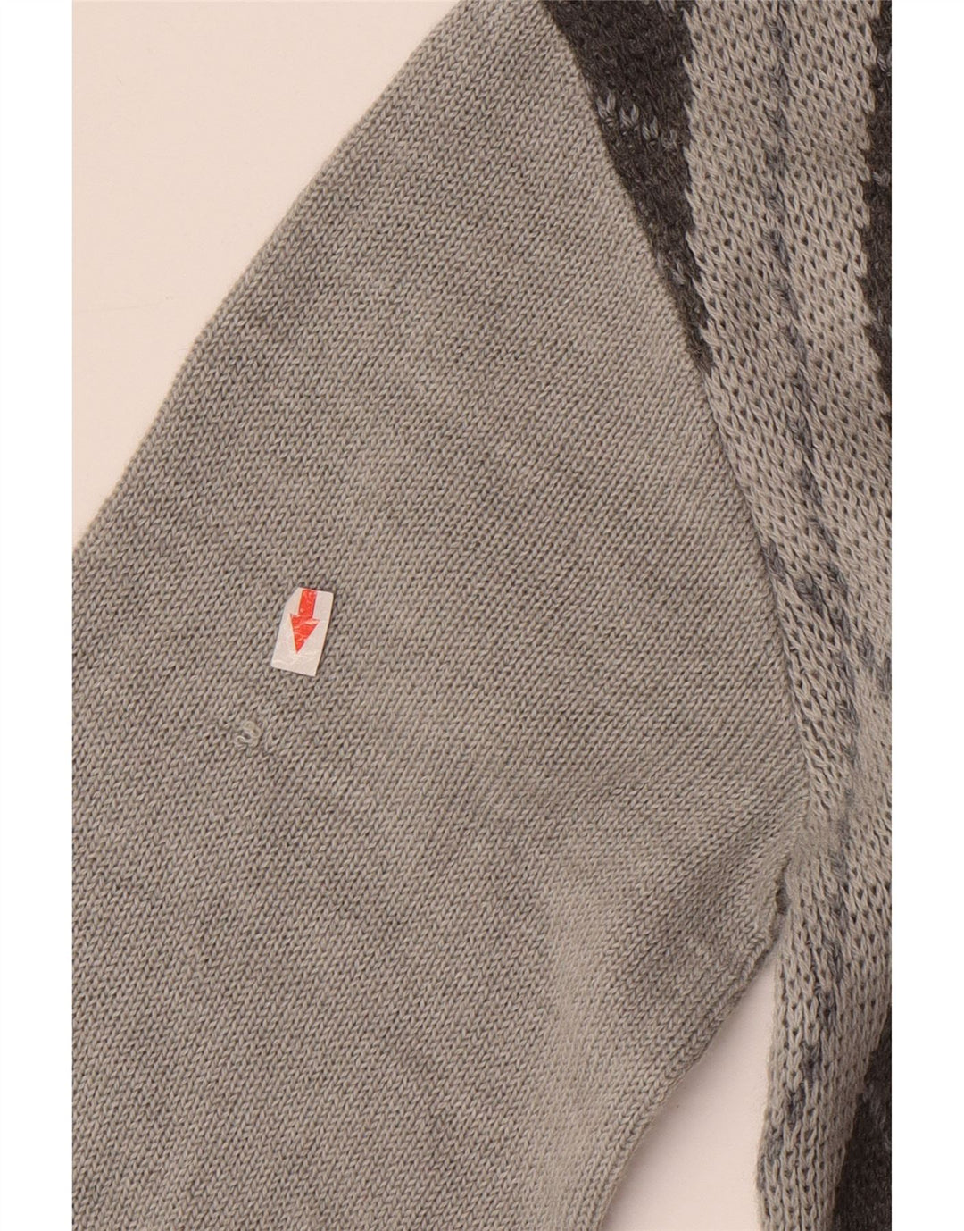 Suéter masculino vintage com gola polo IT 52 grande cinza argyle/lã diamante