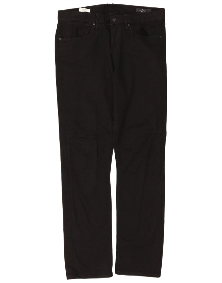 MARKS & SPENCER Mens Jeans Slim W32 L31 Algodão Preto