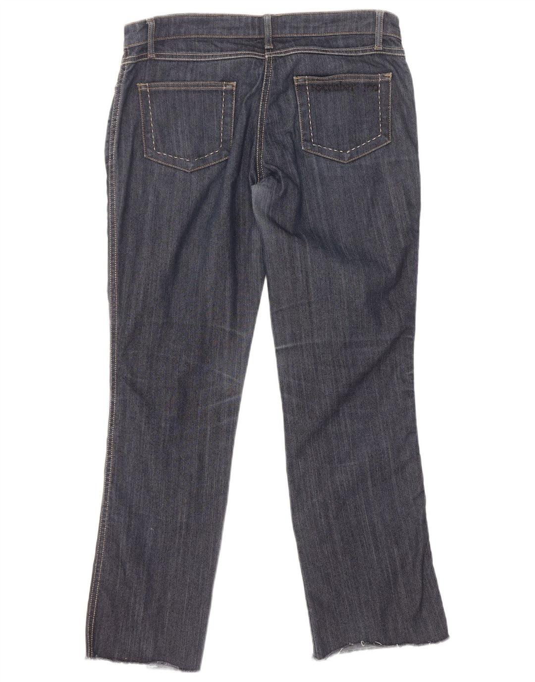 Calça jeans reta feminina Roccobarocco W32 L29 algodão azul marinho