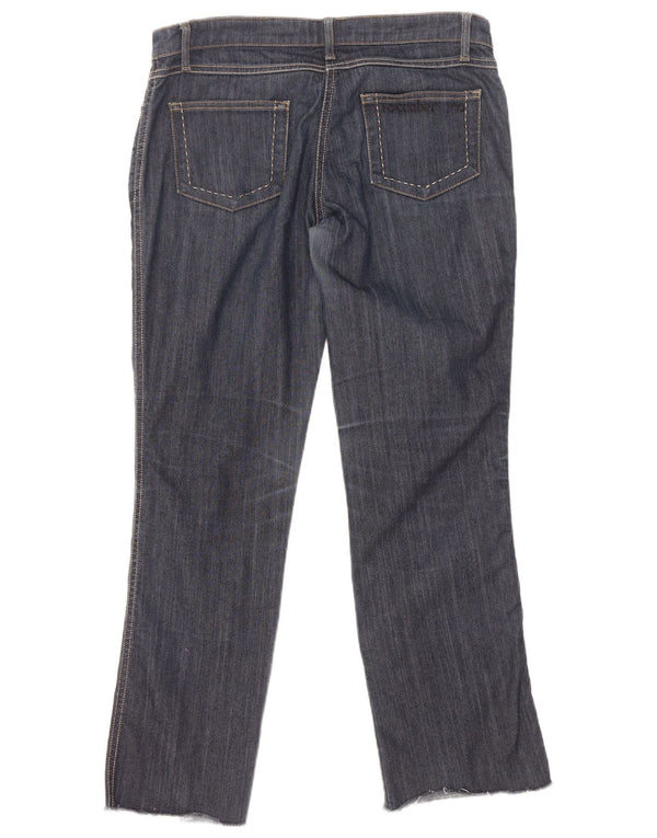 Calça jeans reta feminina Roccobarocco W32 L29 algodão azul marinho