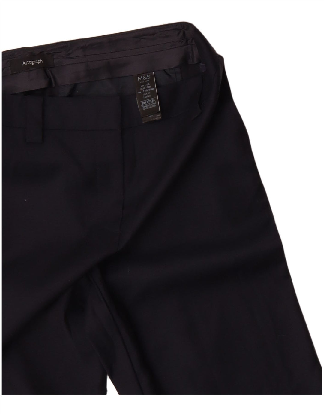 Calça feminina MARKS & SPENCER UK 10 pequena W32 L33 azul marinho