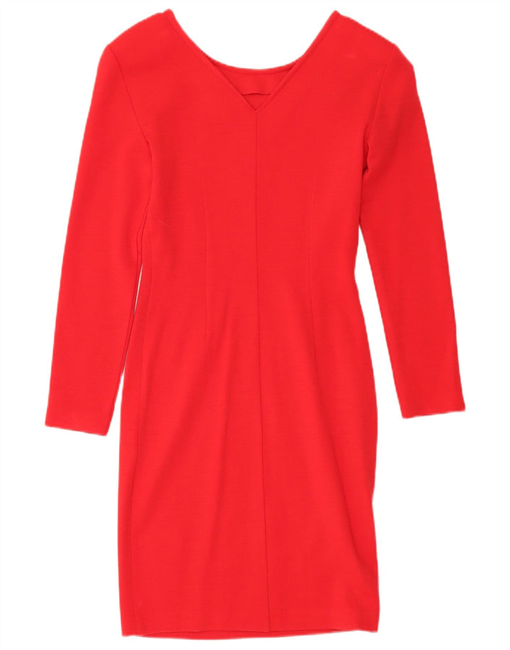 Vestido feminino Chagall de manga comprida UK 12 acrílico vermelho médio