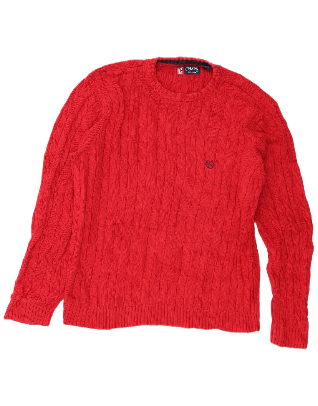 Suéter masculino Chaps com gola redonda, grande algodão vermelho