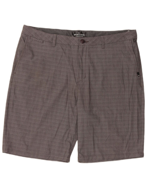 QUIKSILVER Mens Chino Shorts W40 XL Grey Check Polyamide