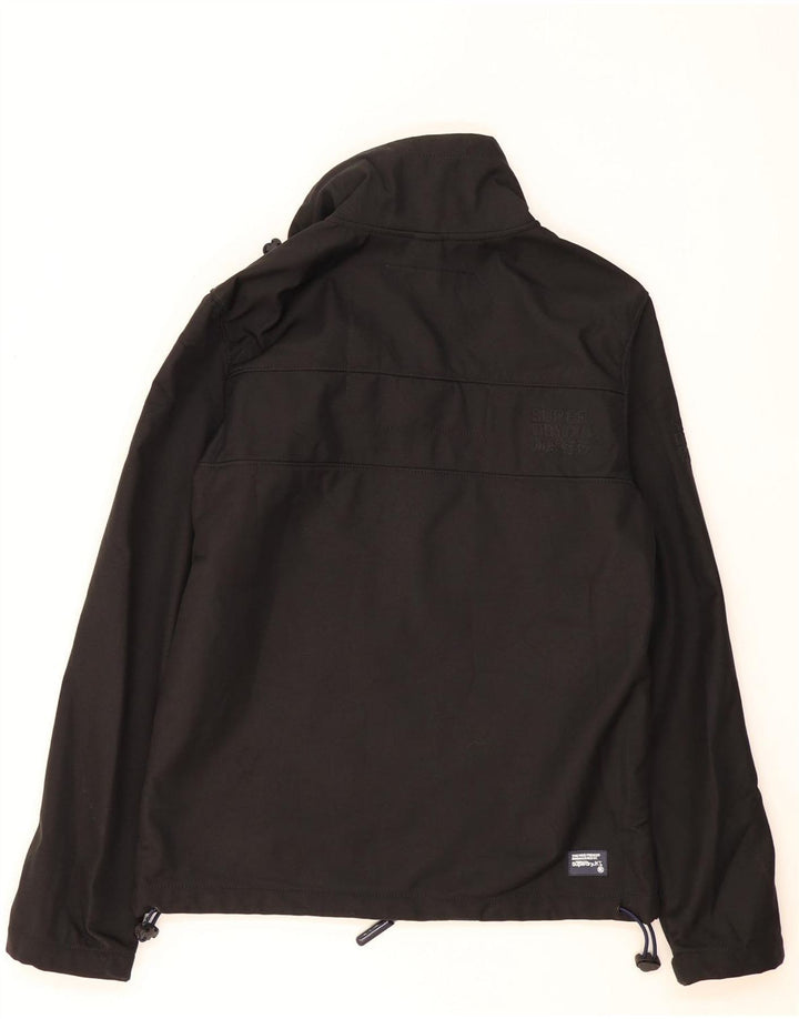 Jaqueta corta-vento masculina Superdry Windtrekker UK 38 poliéster preto médio