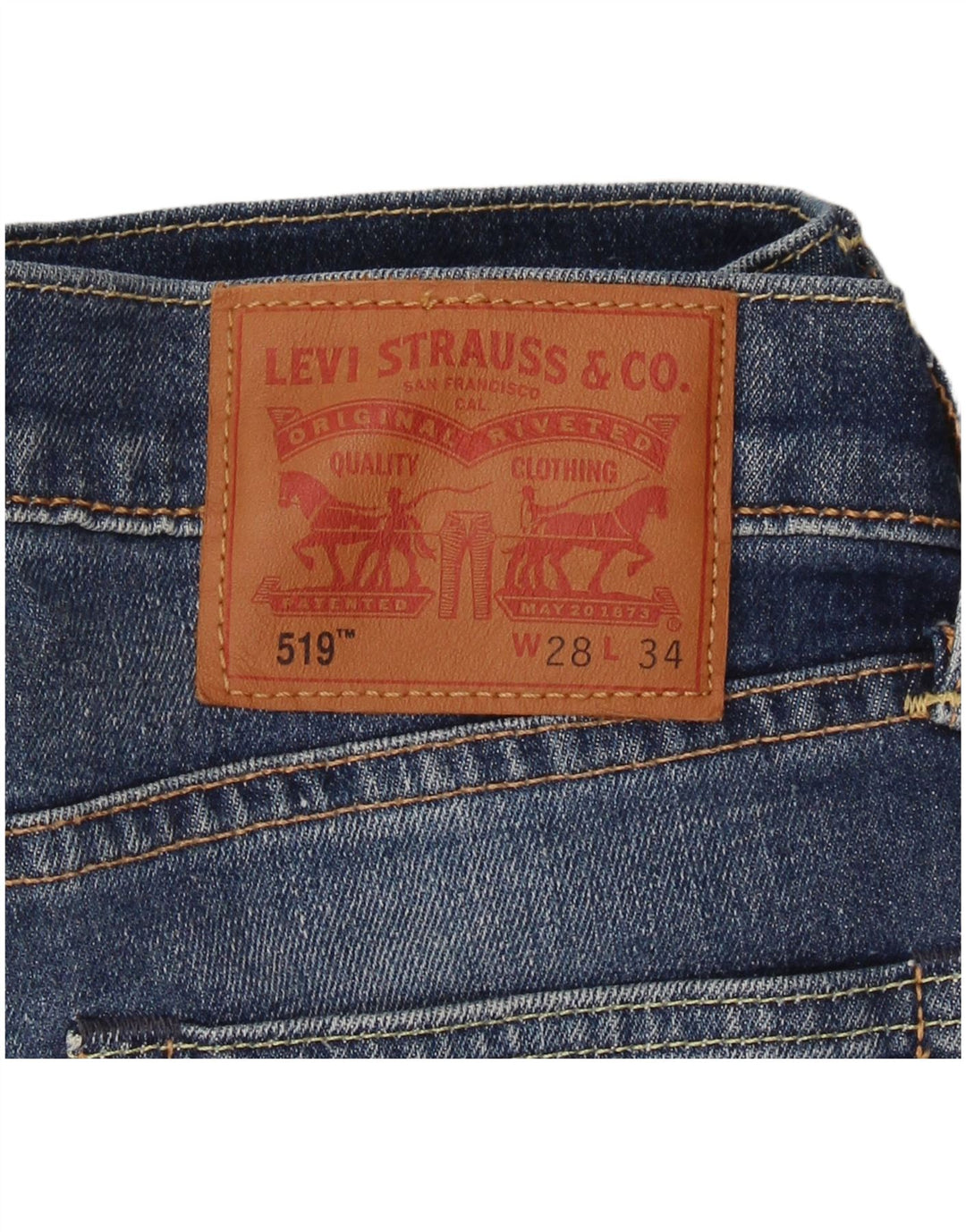 Calça jeans feminina Levi's 519 skinny W28 L34 azul algodão
