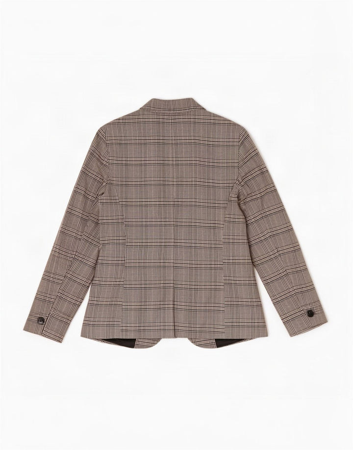 Jaqueta blazer feminina Zara com 1 botão EU 40 cinza médio houndstooth poliéster