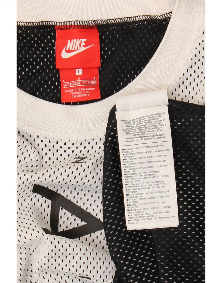 NIKE Boys Graphic Vest Top 12-13 Anos Grande Poliéster Branco