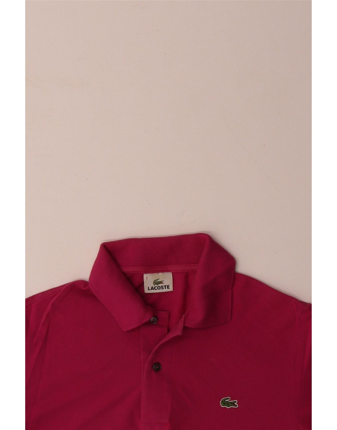 Camisa polo masculina LACOSTE tamanho 3 pequeno algodão rosa