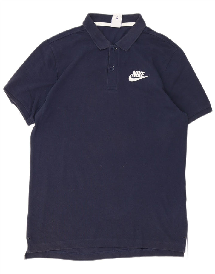 Camisa polo masculina Nike média azul marinho algodão