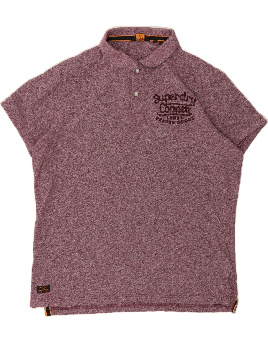 SUPERDRY Mens Graphic Polo Shirt XL Burgundy Cotton Vintage Superdry and Second-Hand Superdry from Messina Hembry 