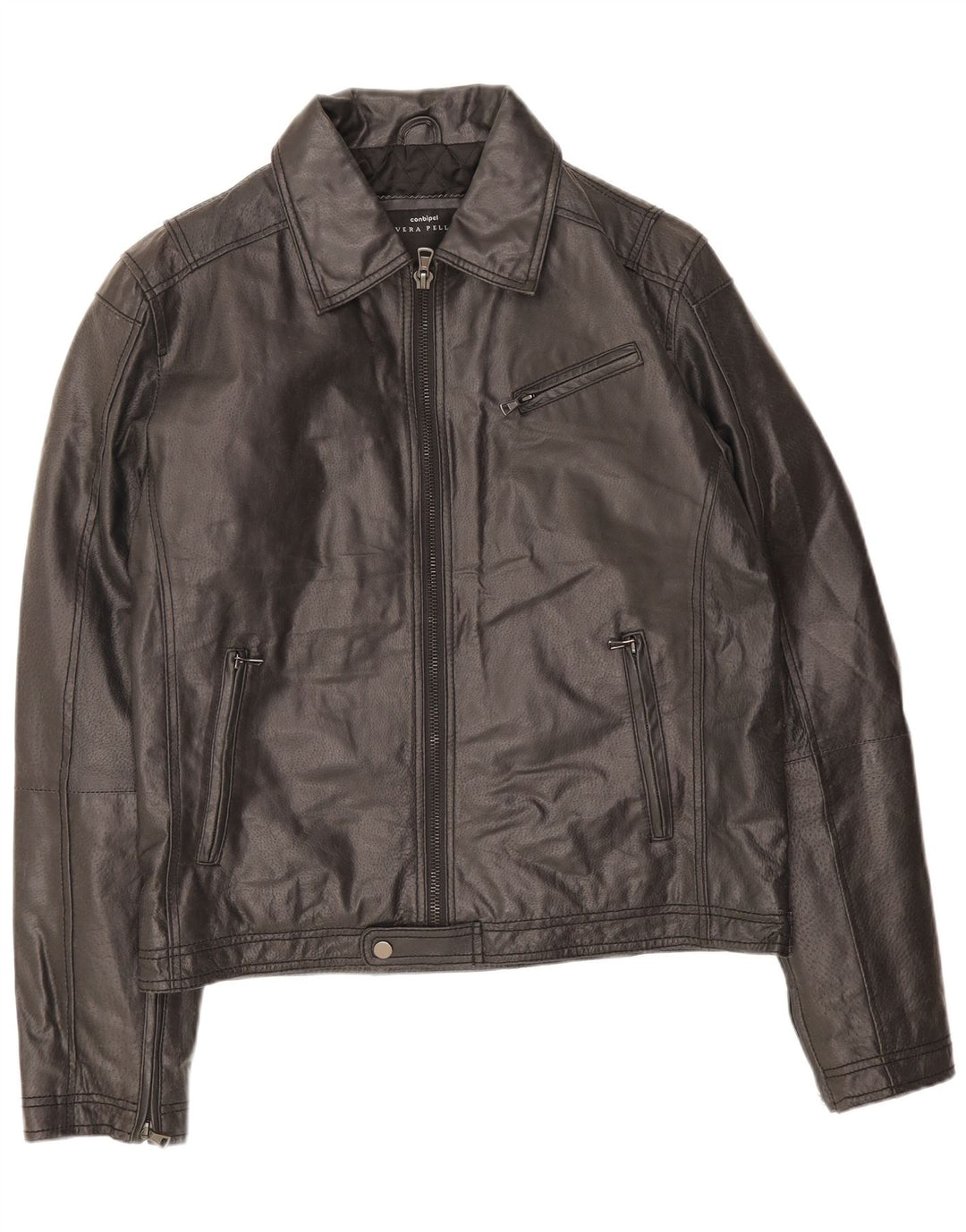 Jaqueta de couro masculina Conbipel IT 52 grande couro preto