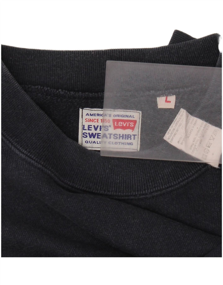 LEVI'S moletom gráfico masculino jumper grande algodão azul marinho