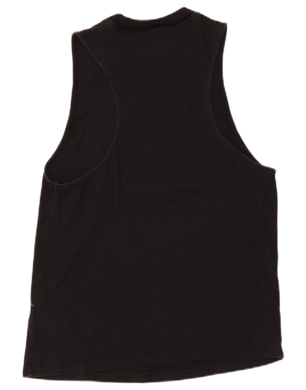 Adidas Womens Graphic Vest Top UK 8 Pequeno Algodão Preto