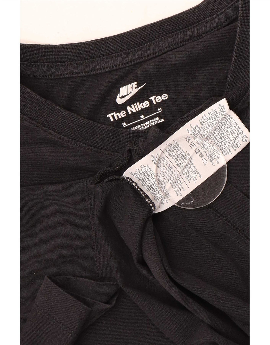 Nike Mens Camiseta Top Médio Algodão Preto