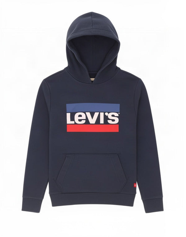 Suéter gráfico com capuz Levi's Boys 13-14 anos azul marinho algodão colorblock