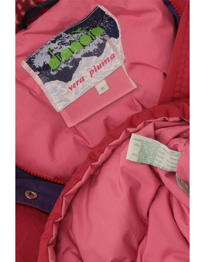 Casaco acolchoado superdimensionado feminino Diadora UK 14 poliéster rosa médio