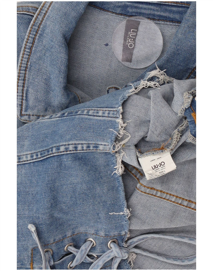 Jaqueta jeans feminina Liu Jo UK 14 grande azul