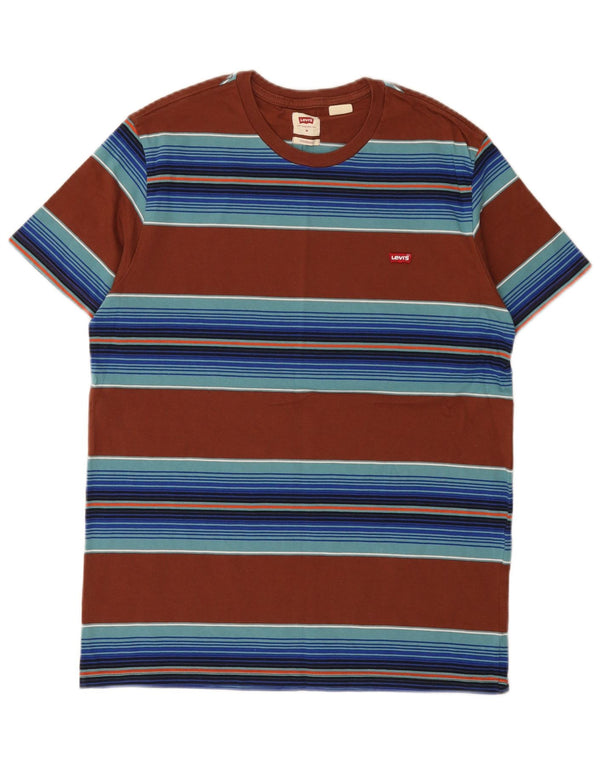 Camiseta masculina Levi's Standard Fit Top médio listrado marrom
