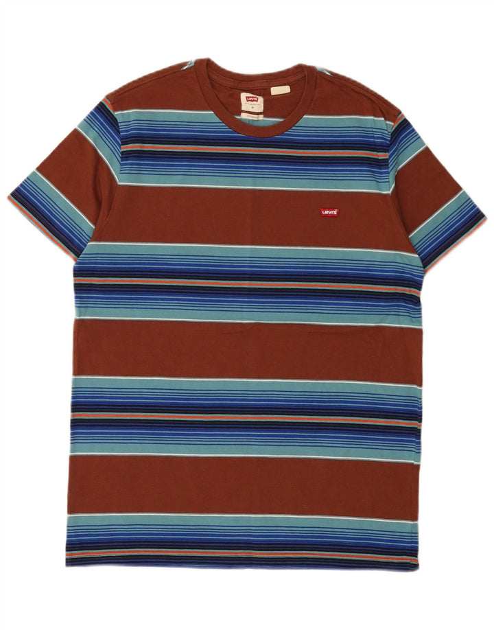 Camiseta masculina Levi's Standard Fit Top médio listrado marrom