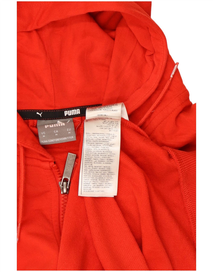 Suéter Puma masculino com capuz e zíper médio algodão vermelho