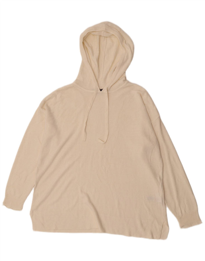 Suéter feminino com capuz grande Marks & Spencer Reino Unido 16 grande bege