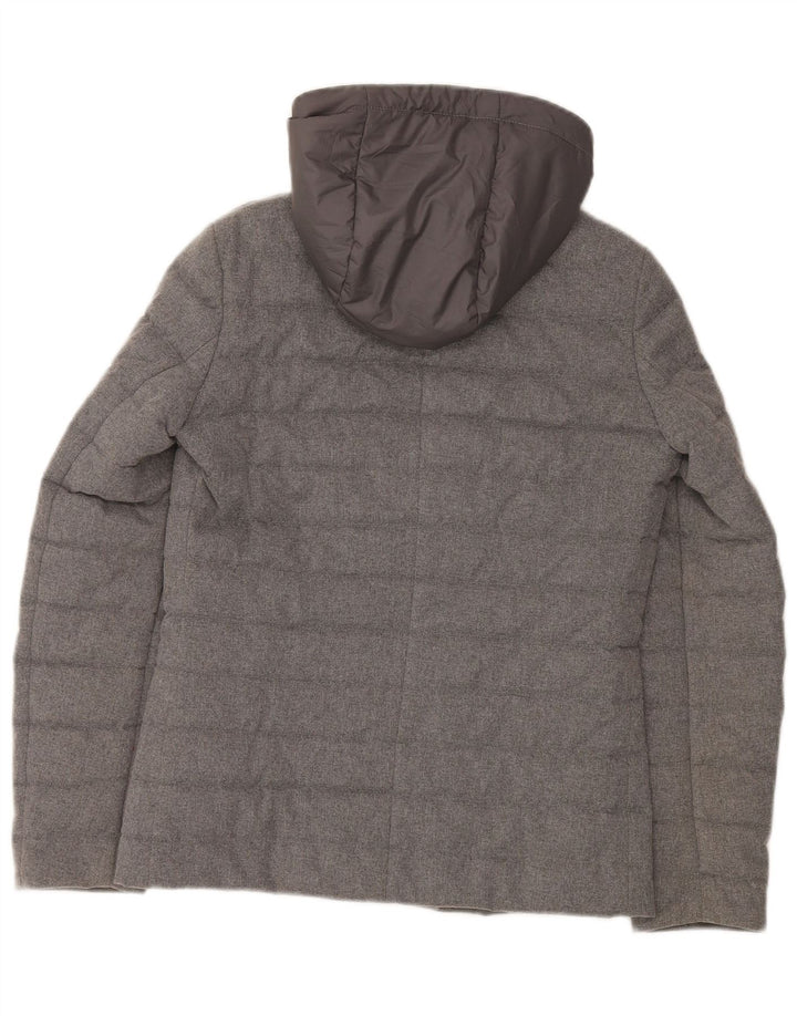 Blazer feminino com capuz e jaqueta acolchoada Conte of Florence IT 42 cinza médio
