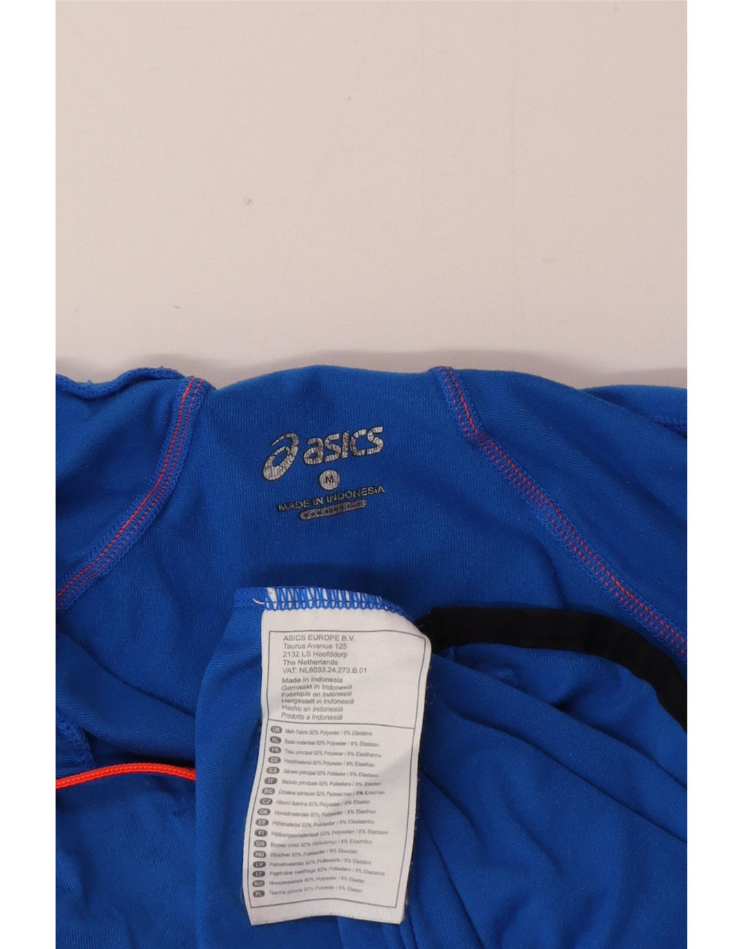 Asics Mens Zip Neck Hooded Top Manga Longa Médio Azul Poliéster
