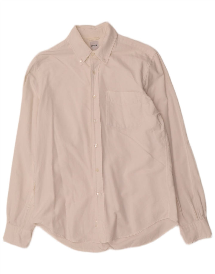 Camisa masculina Aspesi tamanho 39 15 1/2 algodão branco médio