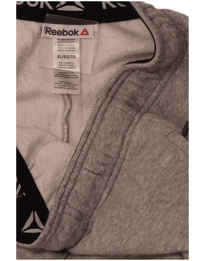 REEBOK Mens Tracksuit Trousers Joggers XL Grey Cotton